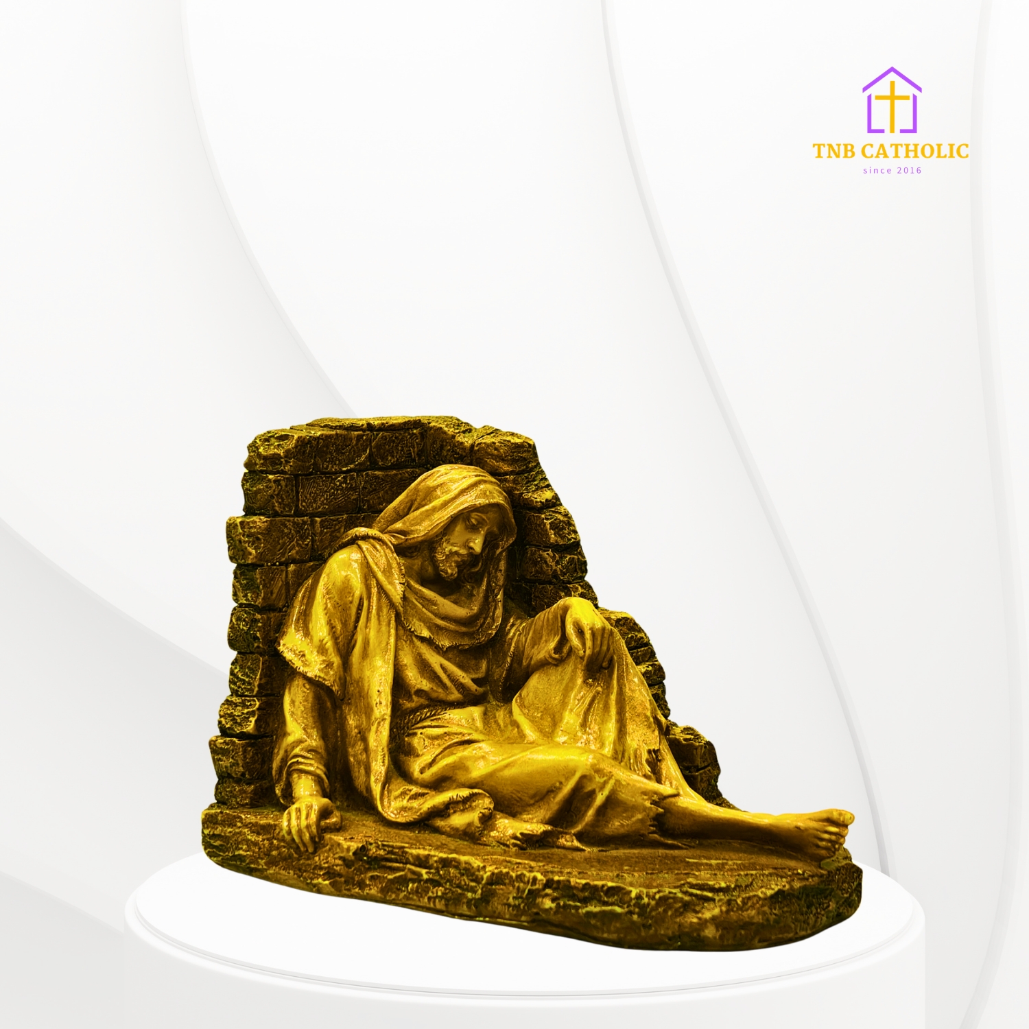 Tượng Chúa Giêsu Trong Ngục Tù Poly Màu Vàng Đồng Tượng Chúa Giêsu Trong Ngục Tù Poly Màu Vàng Đồng
